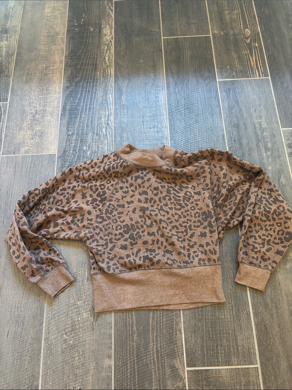 Ocean Drive Brown Leopard Print Cowl Neck Sweater